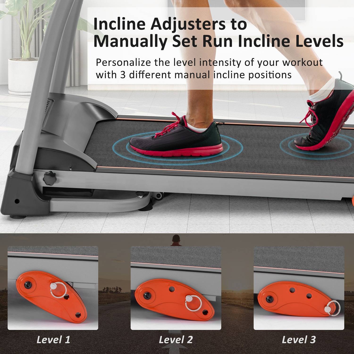 Home Use Easy Folding Treadmill,1.5HP Electric Running,Jogging Walking Machine - GilloServ