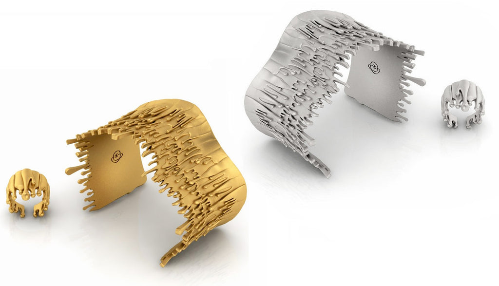 Antonio Wehrli Gravity Paint Drip Ring: Art into Jewelry-18K Gold-18