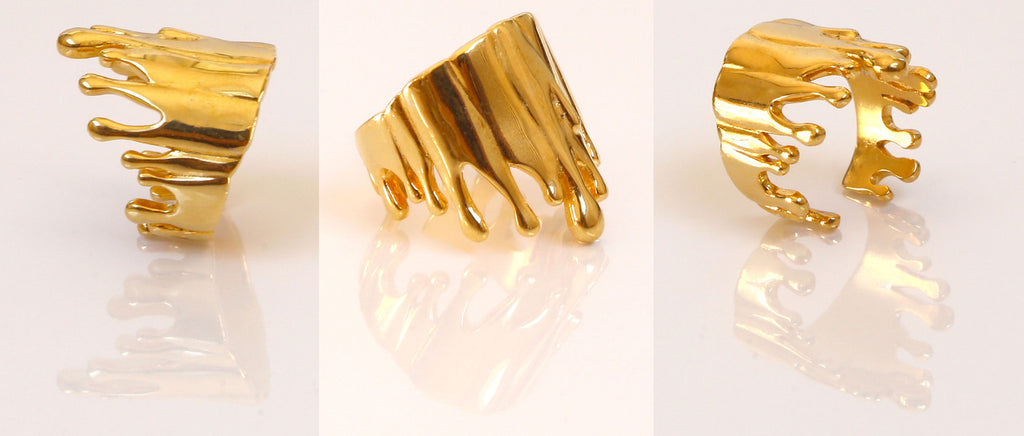 Antonio Wehrli Gravity Paint Drip Ring: Art into Jewelry-18K Gold-12