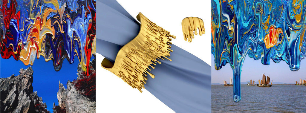 Antonio Wehrli Gravity Paint Drip Ring: Art into Jewelry-18K Gold-24