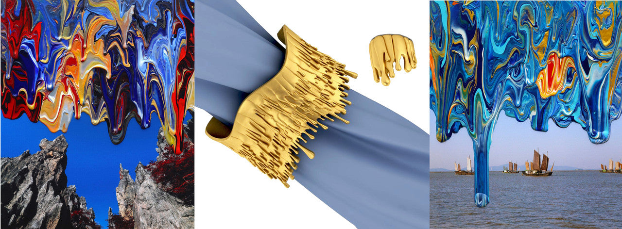 Antonio Wehrli Gravity Paint Drip Ring: Art into Jewelry-18K Gold-24