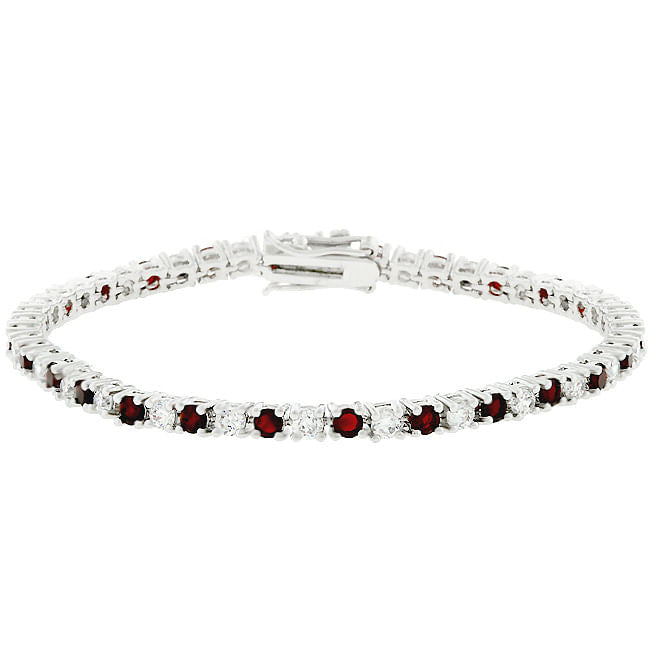 Ruby Red Cubic Zirconia Tennis Bracelet-2