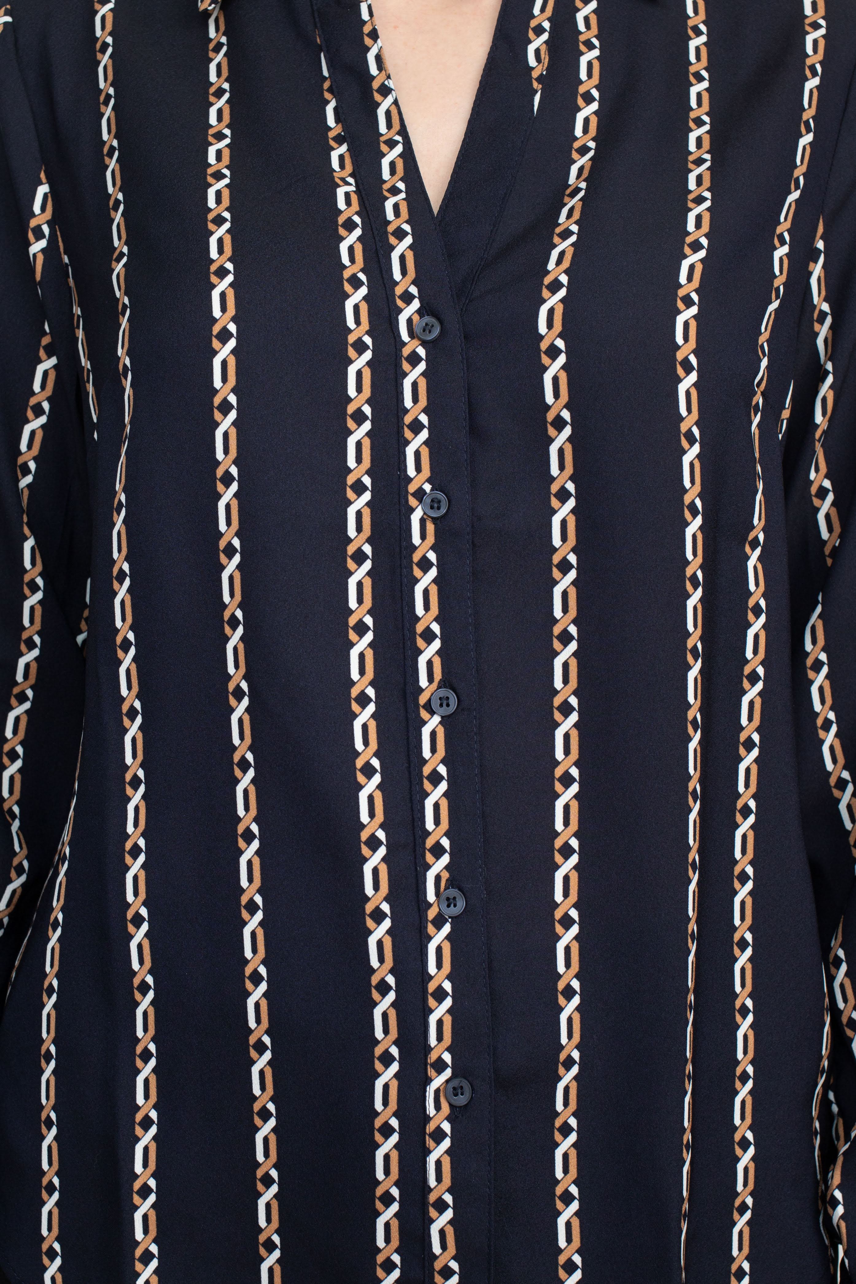 Joan Vass NY Collared V-Neck Button Down Button