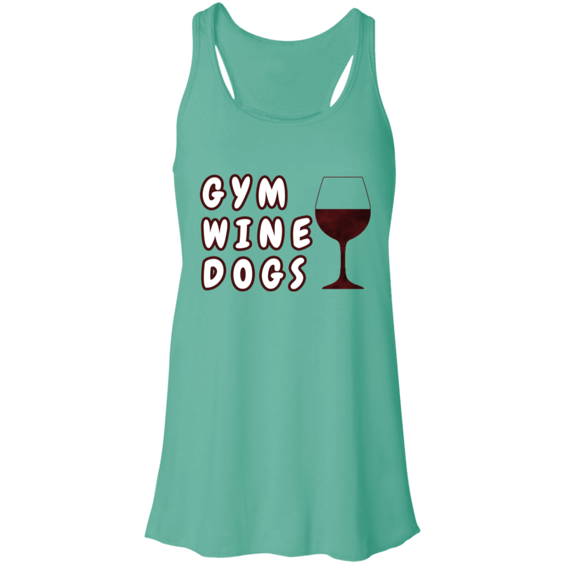 Flowy Racerback Tank Gym, Wine, Dogs - GilloServ