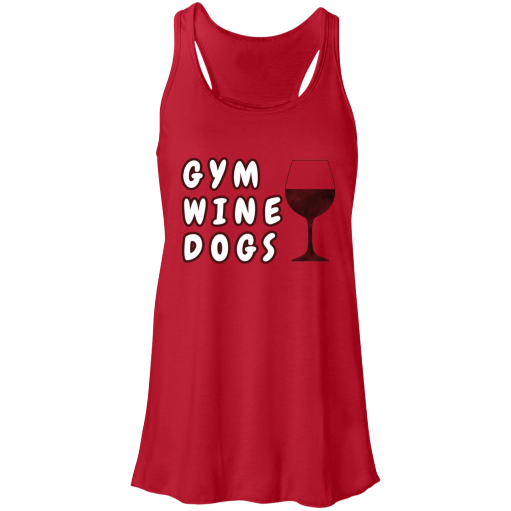 Flowy Racerback Tank Gym, Wine, Dogs - GilloServ