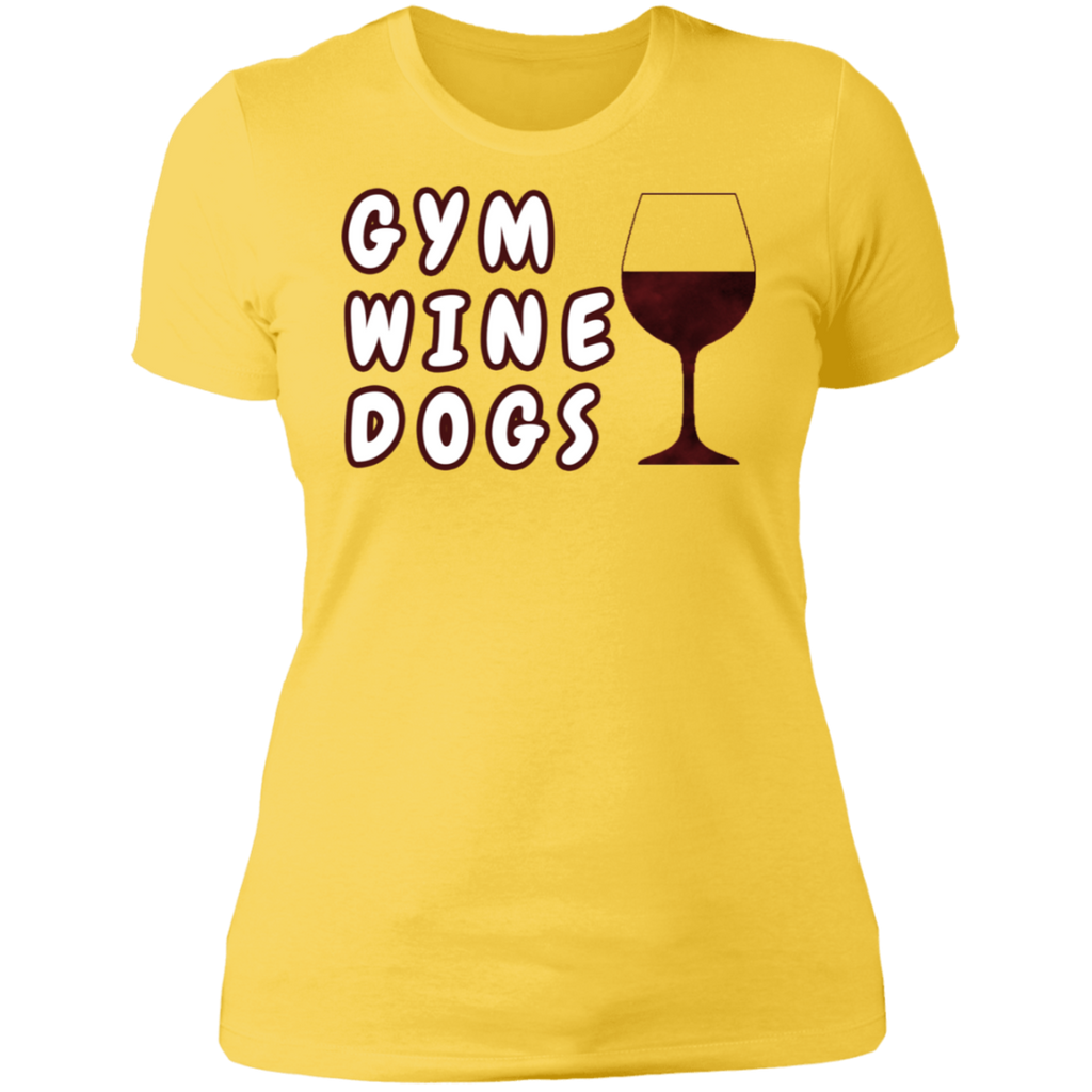 Ladies' Boyfriend T-Shirt Gym, Wine, Dogs - GilloServ