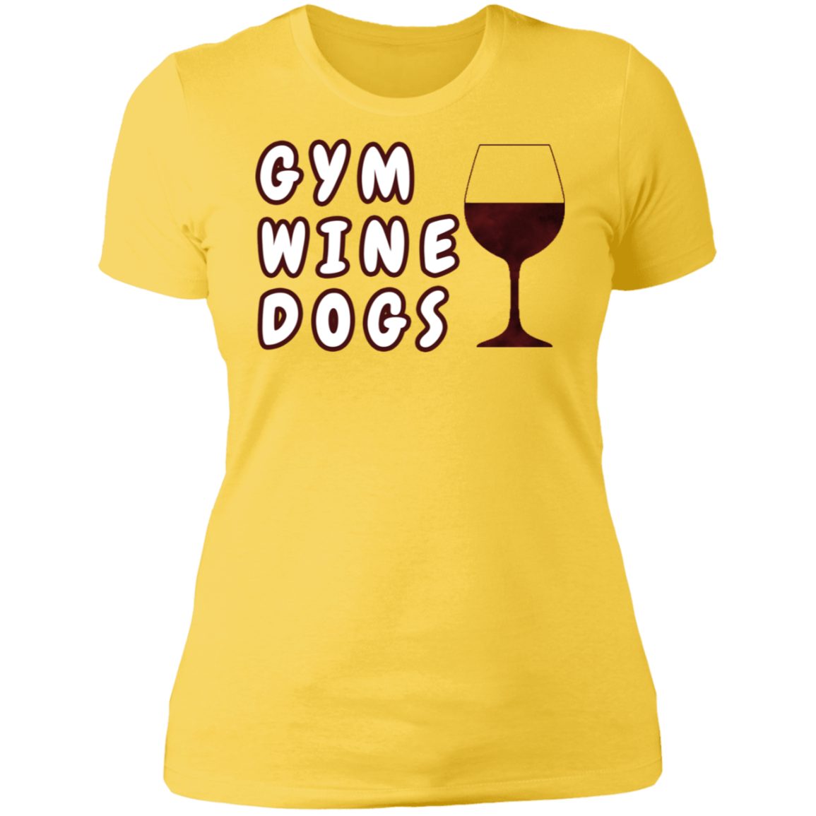 Ladies' Boyfriend T-Shirt Gym, Wine, Dogs - GilloServ