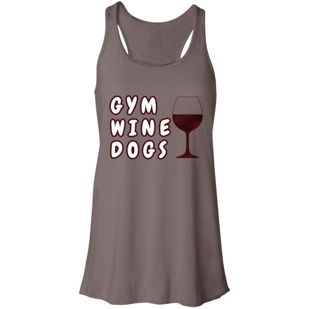 Flowy Racerback Tank Gym, Wine, Dogs - GilloServ