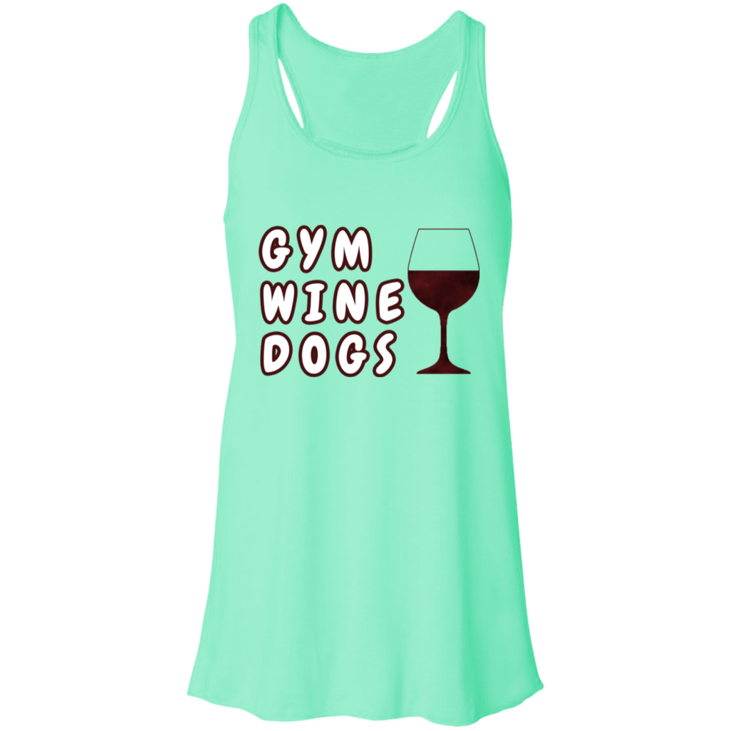 Flowy Racerback Tank Gym, Wine, Dogs - GilloServ