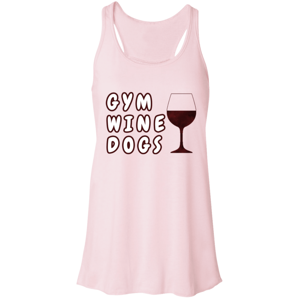 Flowy Racerback Tank Gym, Wine, Dogs - GilloServ