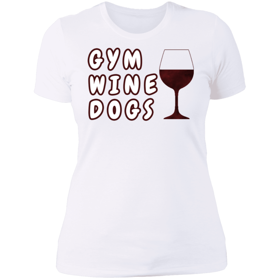 Ladies' Boyfriend T-Shirt Gym, Wine, Dogs - GilloServ