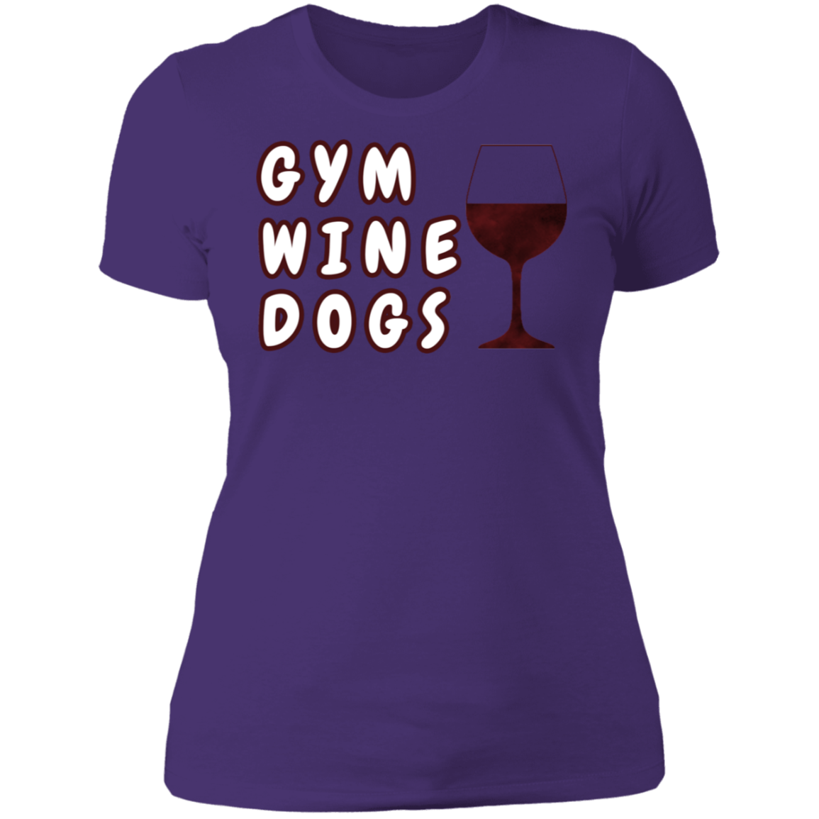 Ladies' Boyfriend T-Shirt Gym, Wine, Dogs - GilloServ