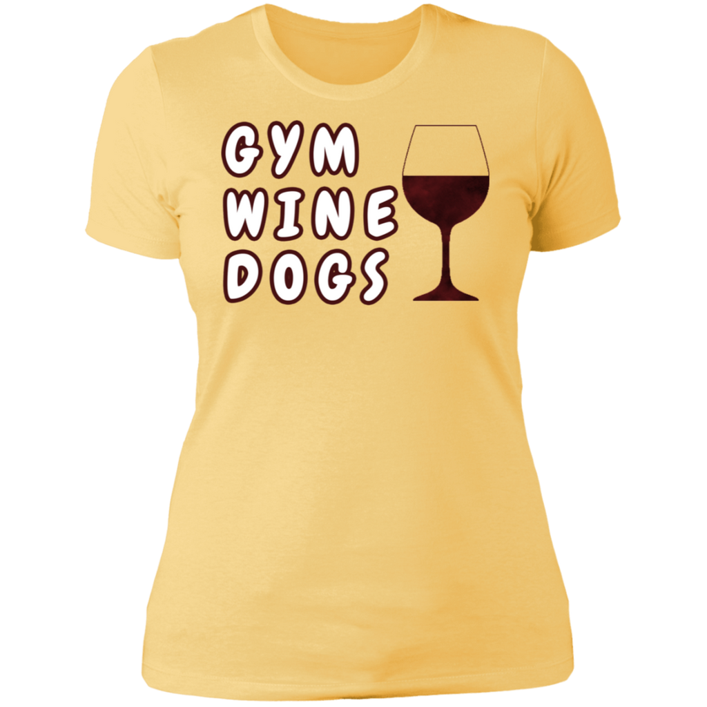Ladies' Boyfriend T-Shirt Gym, Wine, Dogs - GilloServ