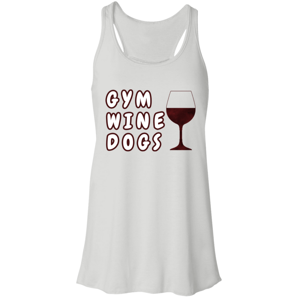 Flowy Racerback Tank Gym, Wine, Dogs - GilloServ