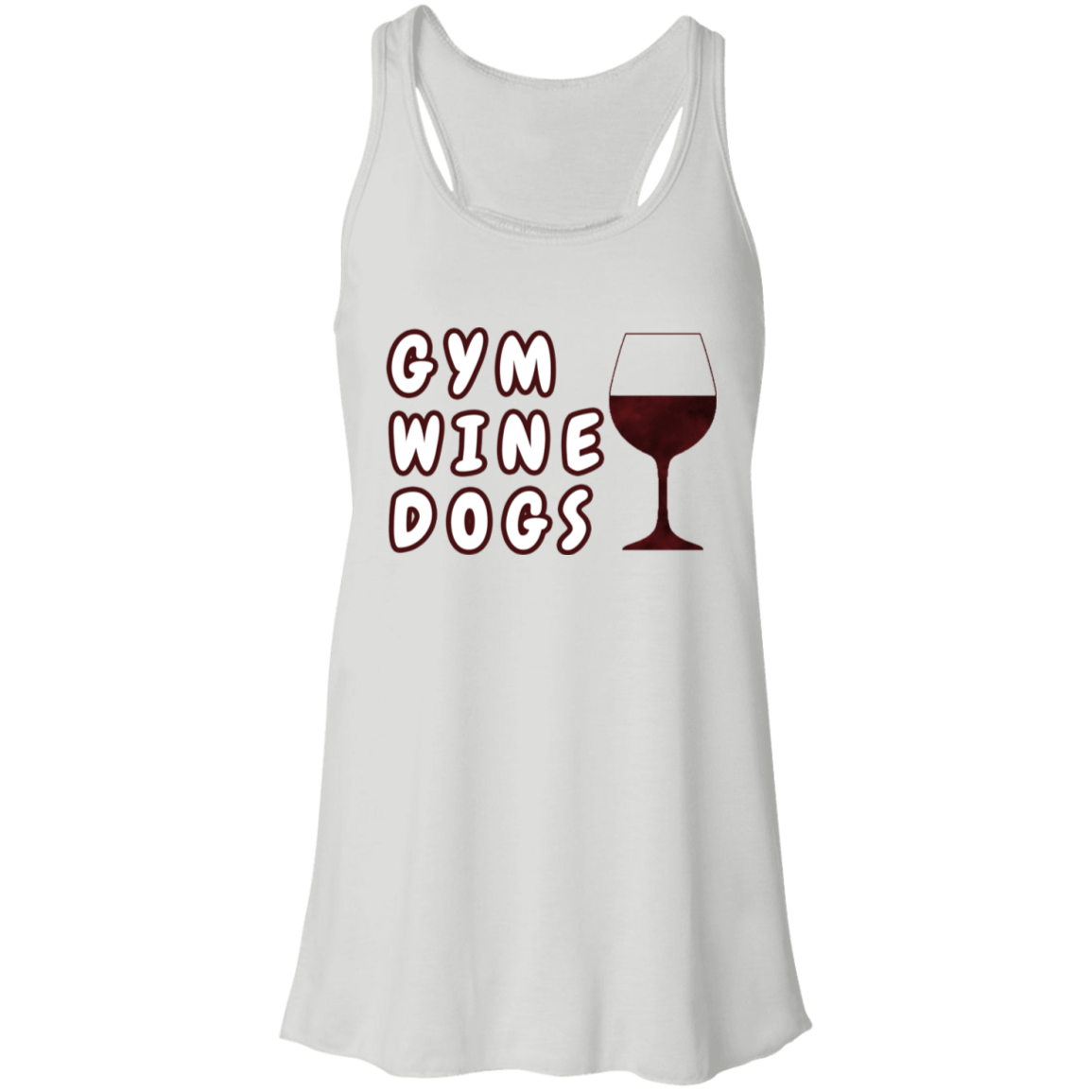 Flowy Racerback Tank Gym, Wine, Dogs - GilloServ