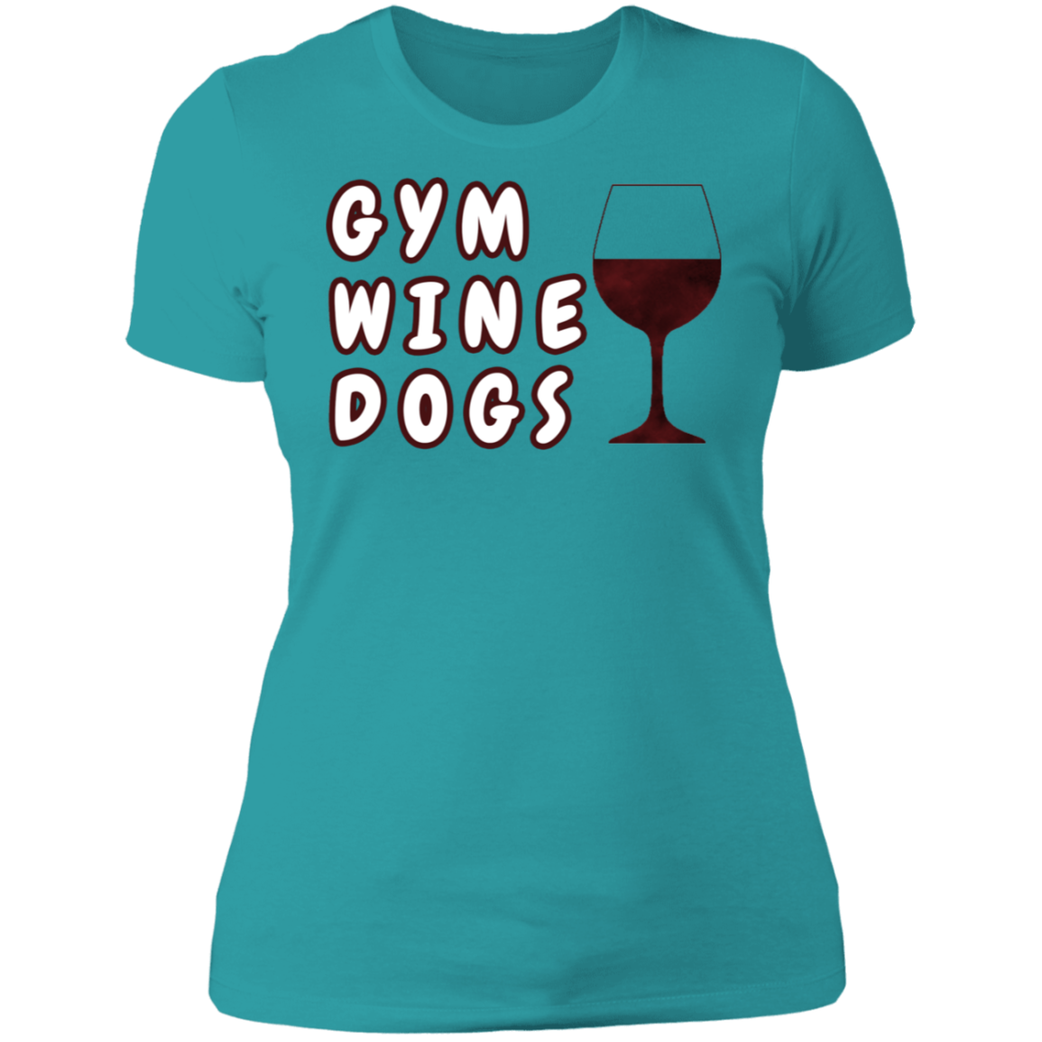 Ladies' Boyfriend T-Shirt Gym, Wine, Dogs - GilloServ