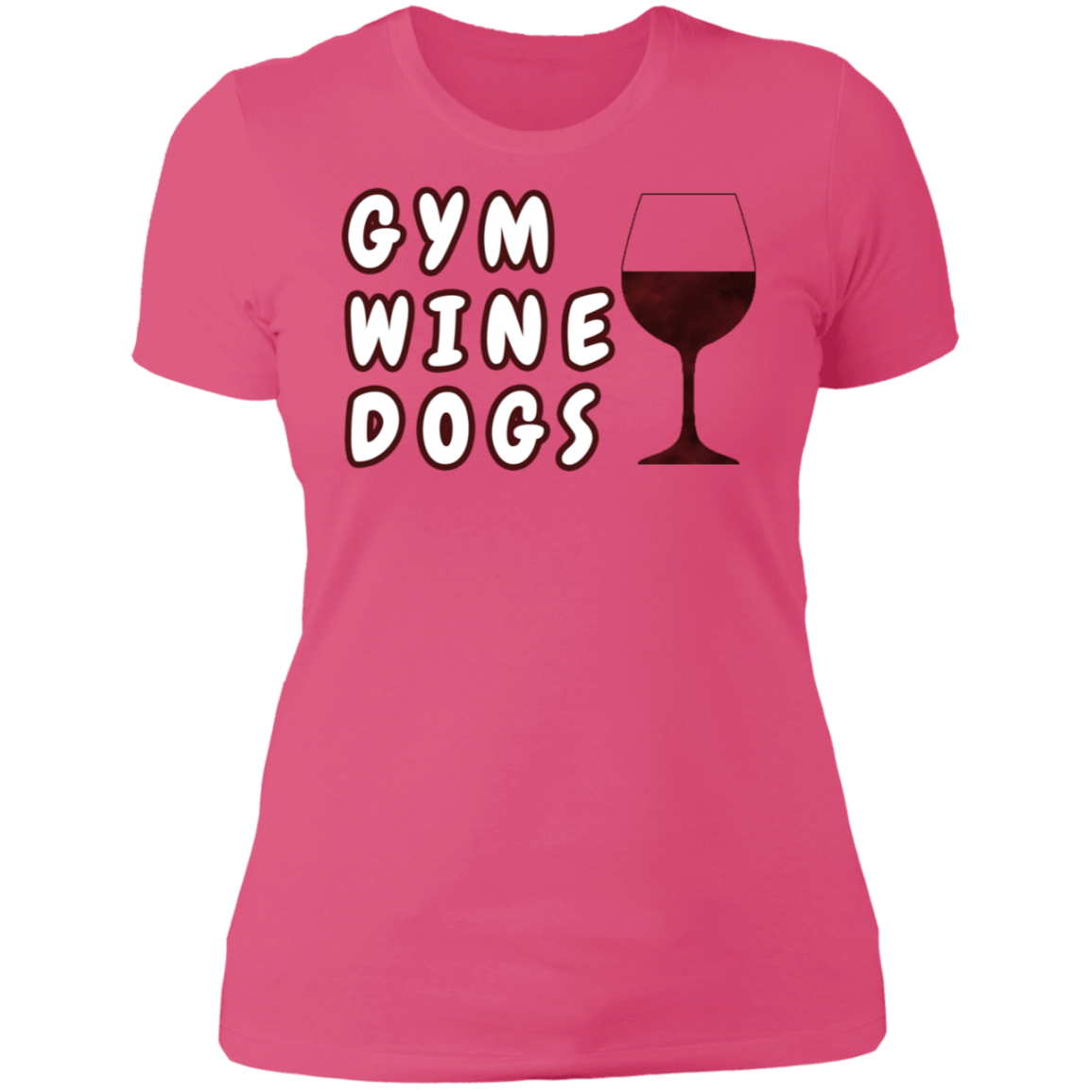 Ladies' Boyfriend T-Shirt Gym, Wine, Dogs - GilloServ