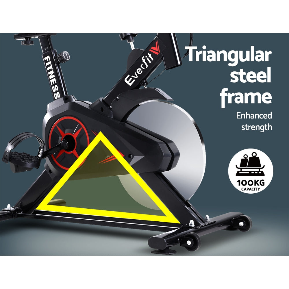 Everfit Spin Bike Exercise Bike Flywheel Cycling Home Gym Fitness Machine - GilloServ