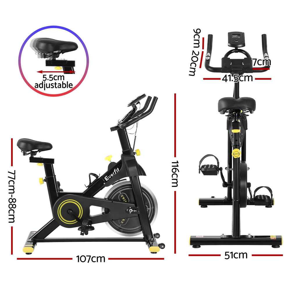 Everfit Spin Bike Exercise Bike Cardio Gym Bluetooth APP Connectable - GilloServ