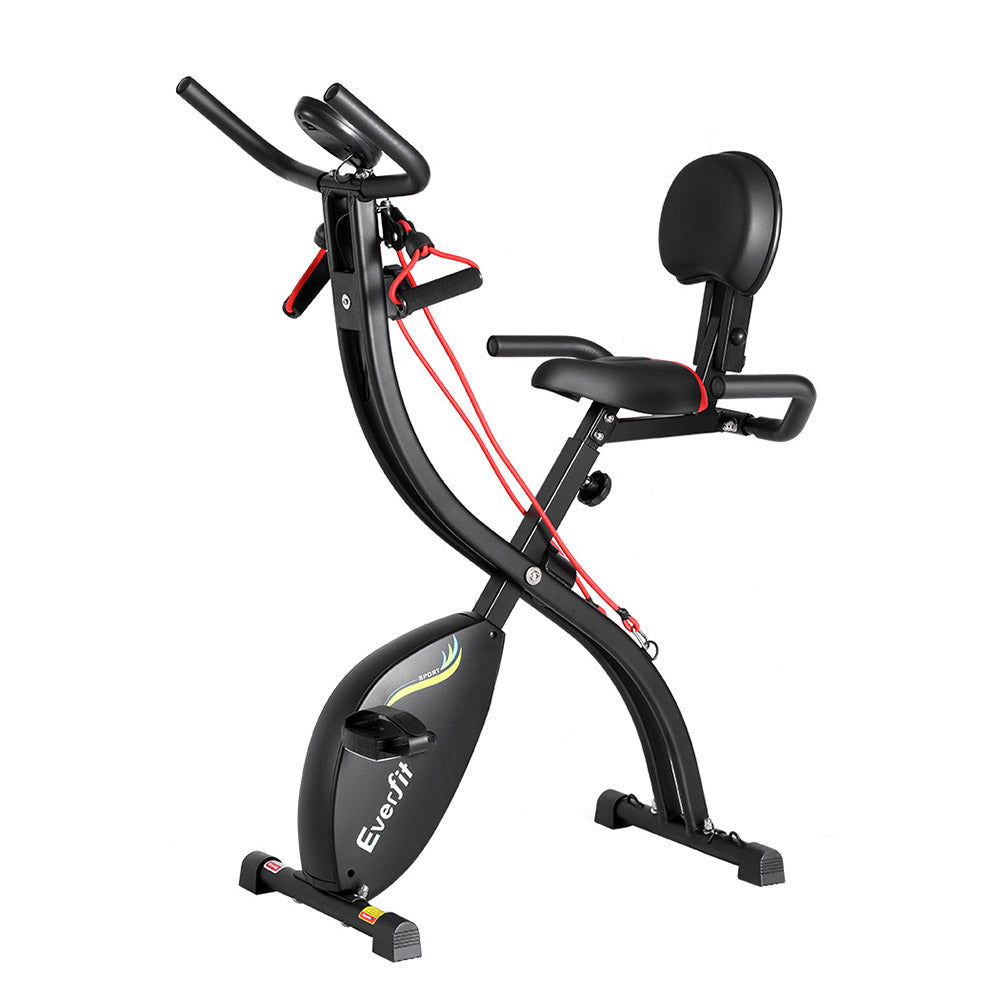 Everfit Folding Exercise Bike Magnetic X-Bike Indoor Cycling Resistance Rope - GilloServ