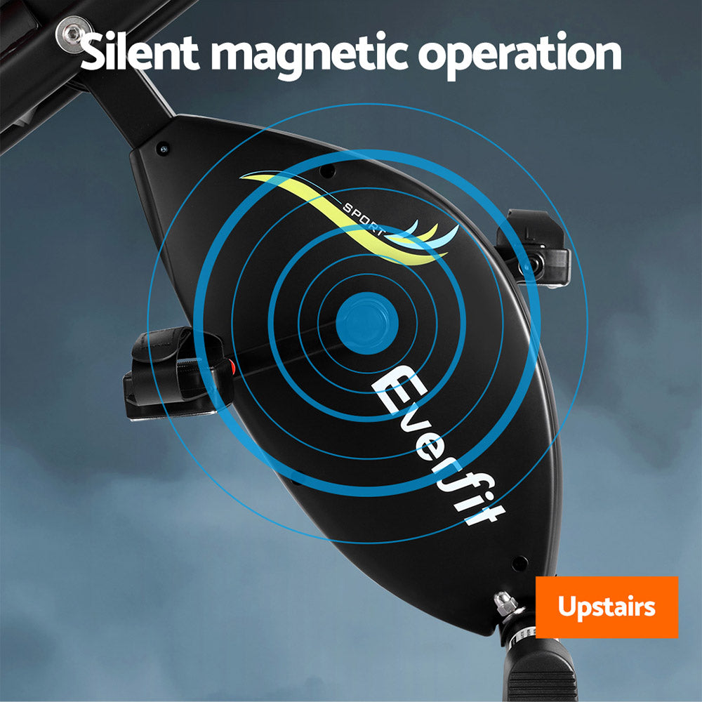 Everfit Folding Exercise Bike Magnetic X-Bike Indoor Cycling Resistance Rope - GilloServ