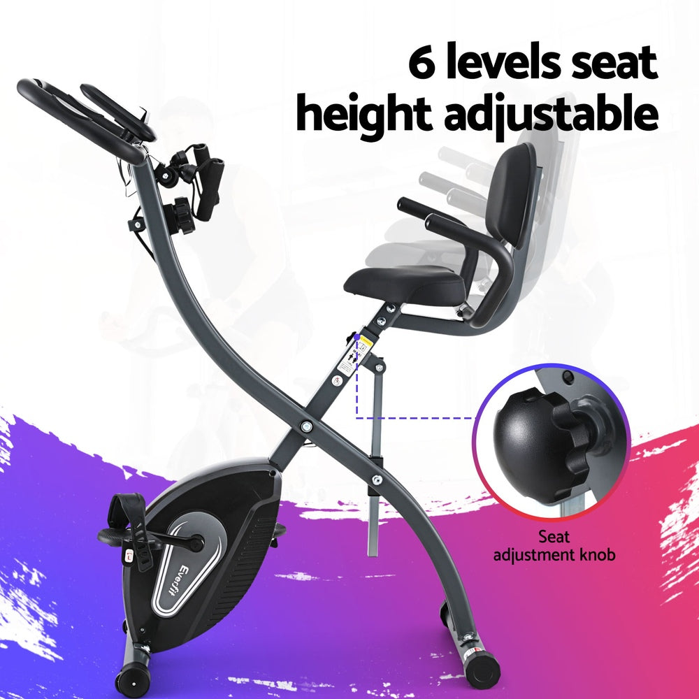 Everfit Folding Exercise Bike Magnetic X-Bike Aerobic Trainer Indoor Cycling - GilloServ