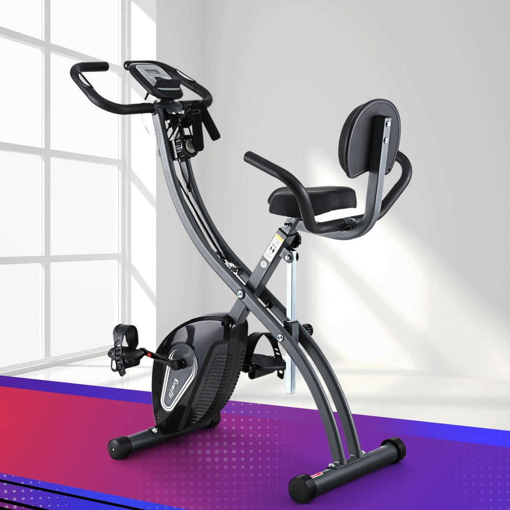 Everfit Folding Exercise Bike Magnetic X-Bike Aerobic Trainer Indoor Cycling - GilloServ