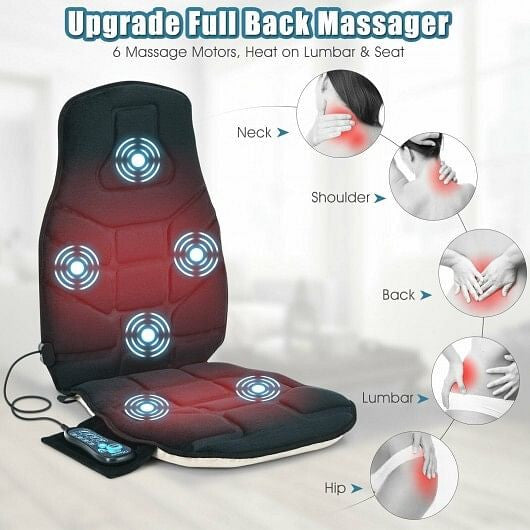 Seat Cushion Massager Heat 6 Vibration Motors for Home - GilloServ