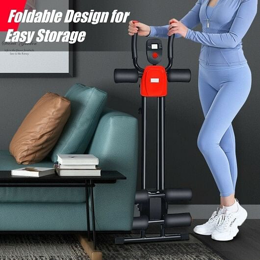 Foldable Adjustable Core Abdominal Trainer with 3 Adjustable Resistance and LCD Display - GilloServ