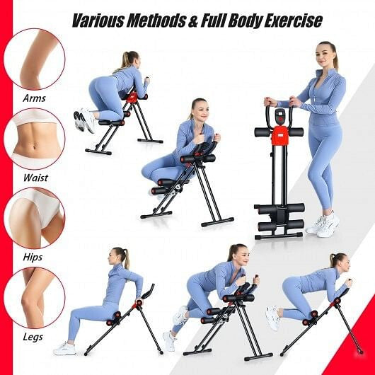Foldable Adjustable Core Abdominal Trainer with 3 Adjustable Resistance and LCD Display - GilloServ