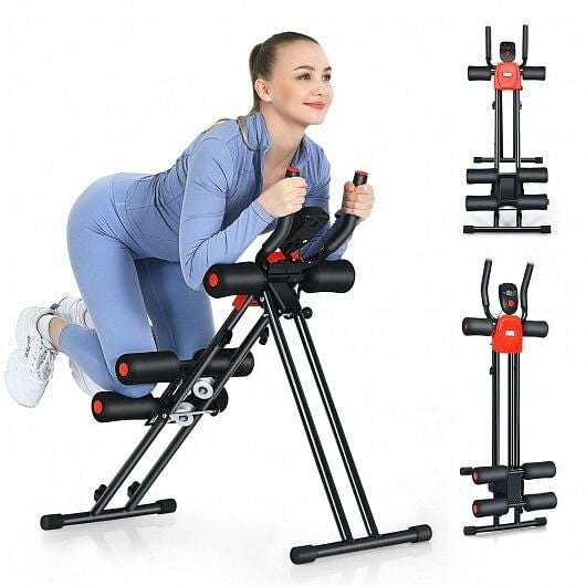 Foldable Adjustable Core Abdominal Trainer with 3 Adjustable Resistance and LCD Display - GilloServ