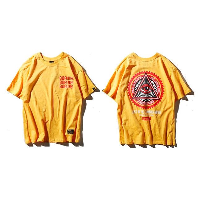 Triangle Eye T Shirts Men's Hip Hop T-Shirt