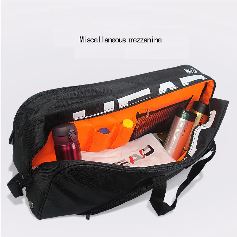 Tennis Badminton Racket Backpack Black - GilloServ