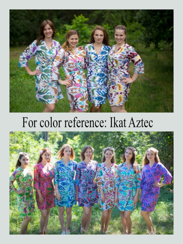 Blue Ballerina Style Caftan in Ikat Aztec-2