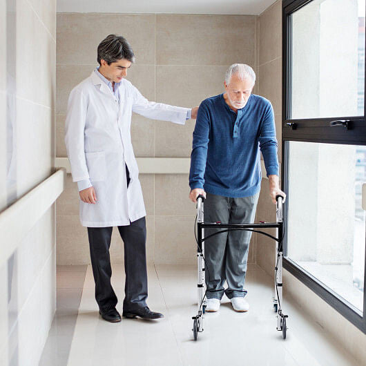 Height Adjustable Aluminum Walker with Rolling Wheels and Brakes - GilloServ