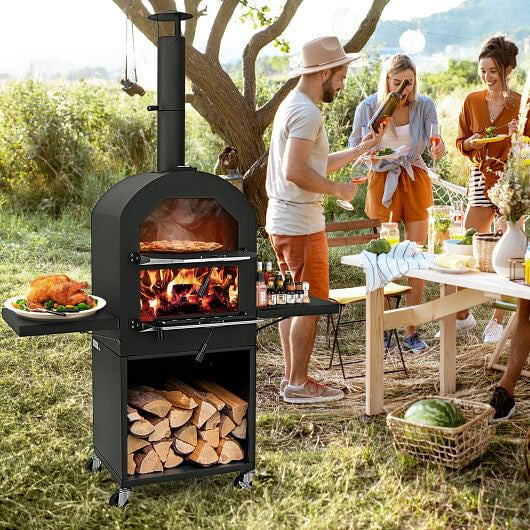 Outdoor Pizza Oven//Protective Cover//Grill Racks//Built-in Thermometer