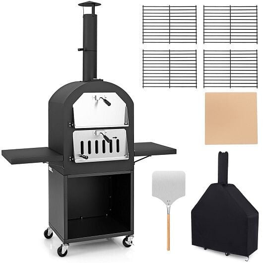 Outdoor Pizza Oven//Protective Cover//Grill Racks//Built-in Thermometer