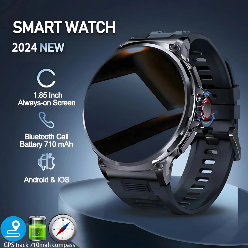 Smartwatch GPS Bluetooth Call Sports Fitness (Black) - GilloServ