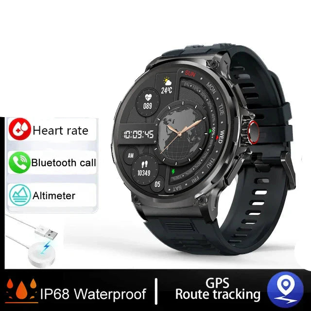Smartwatch GPS Bluetooth Call Sports Fitness (Black) - GilloServ