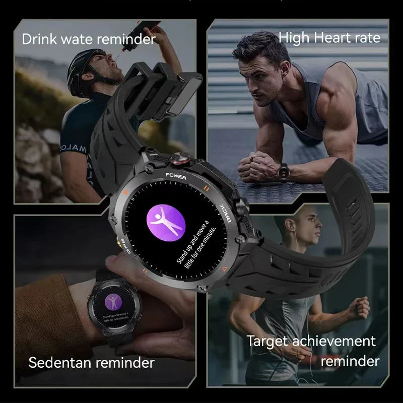 Men's Smart Fitness Watch Bluetooth Call (Black) - GilloServ