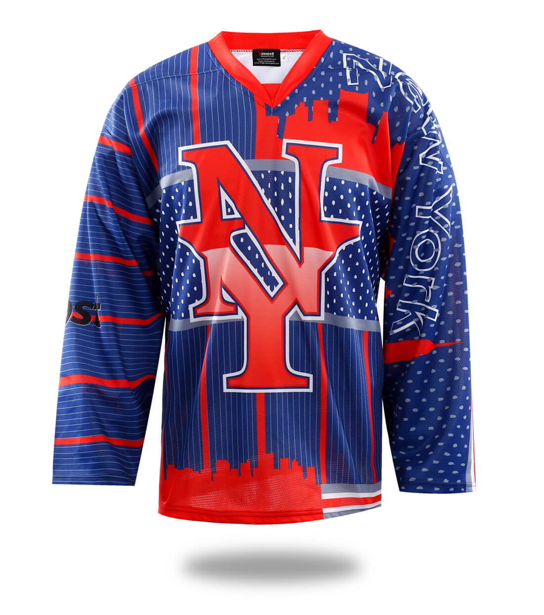 Red New York Design Hockey Jersey - GilloServ