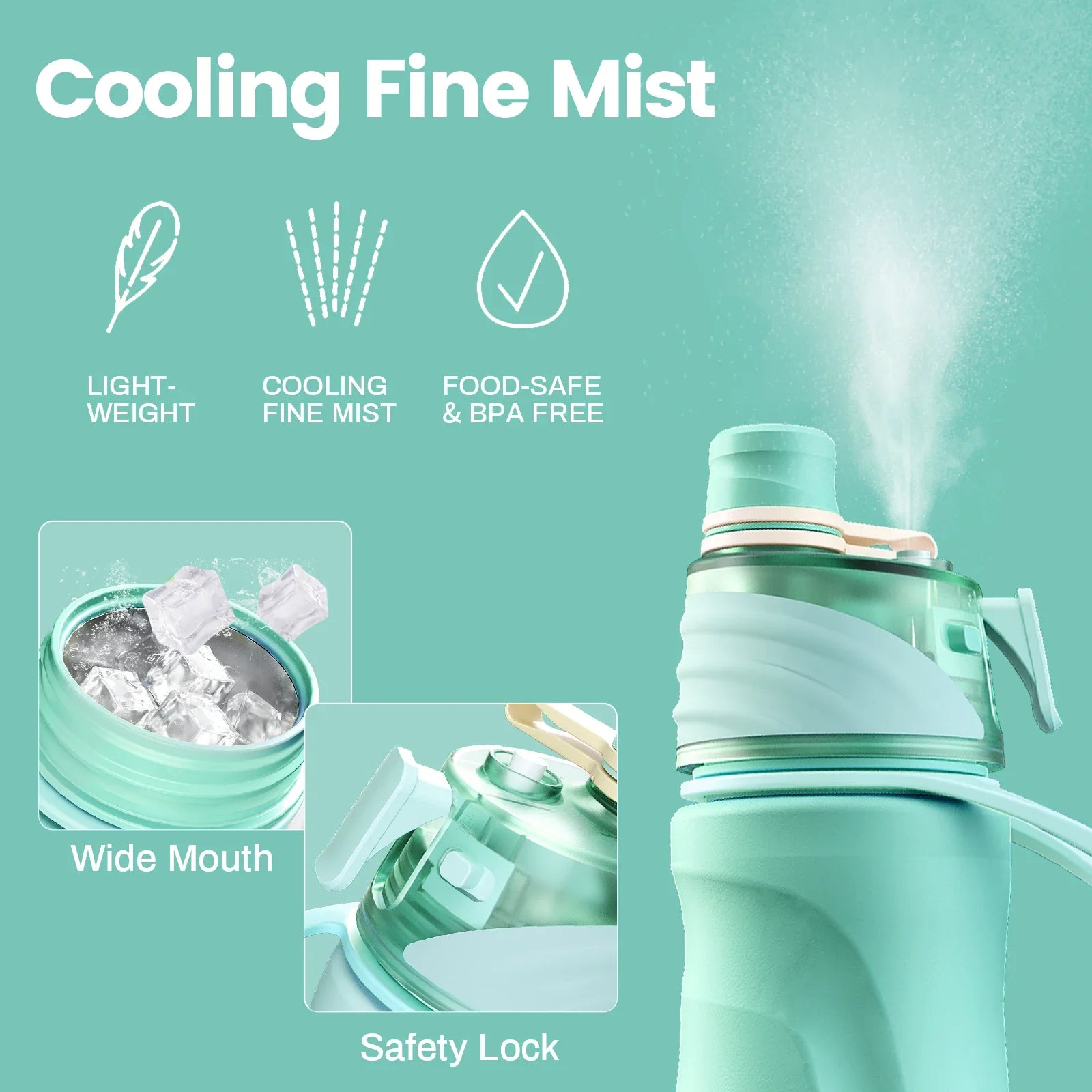 750ML Spray Water Bottle Green - GilloServ