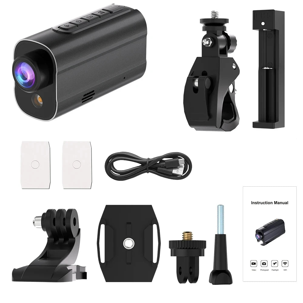 5K Action Camera with LED Light 64GB Included Black - GilloServ