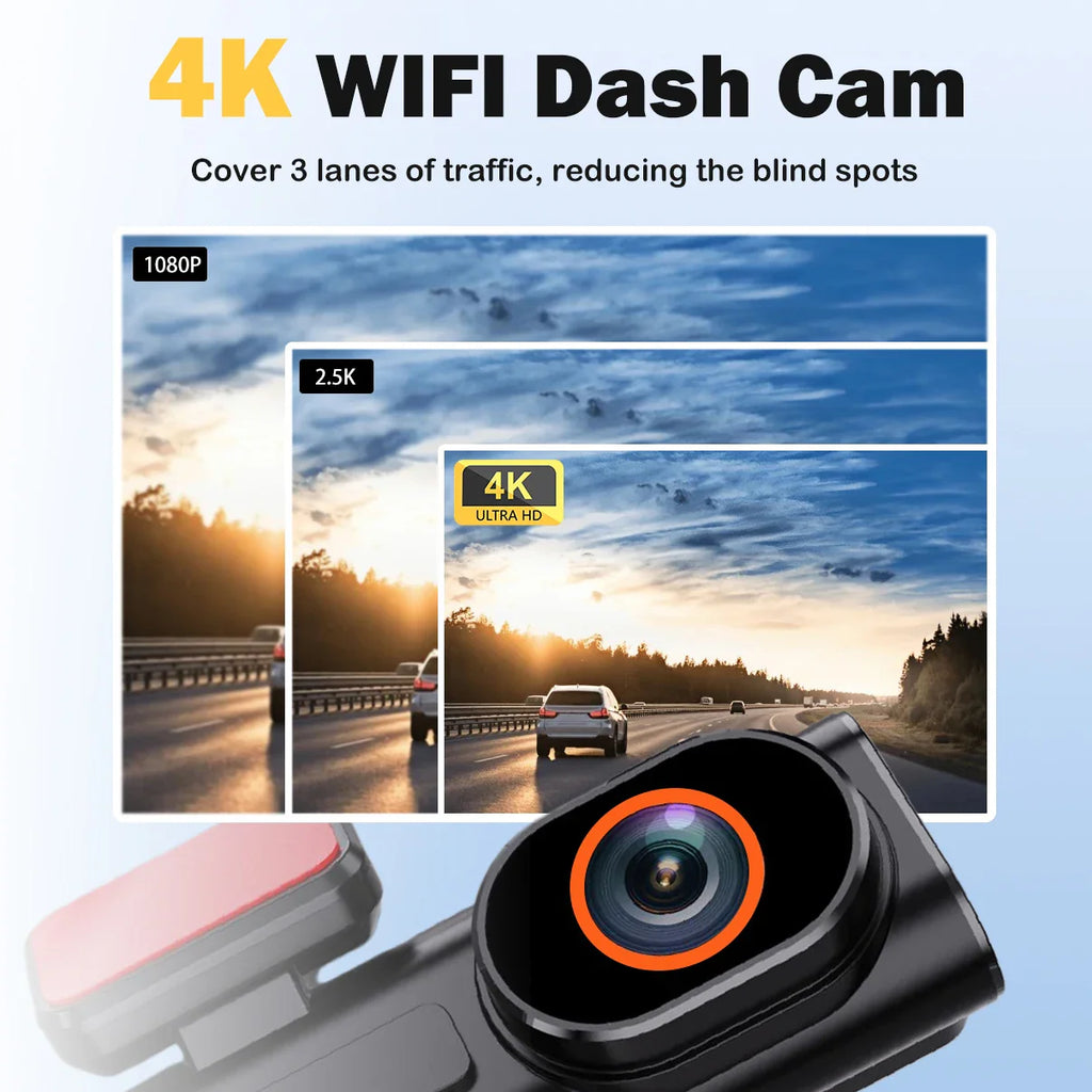 4K Dual Lens Dash Cam with Night Vision - GilloServ