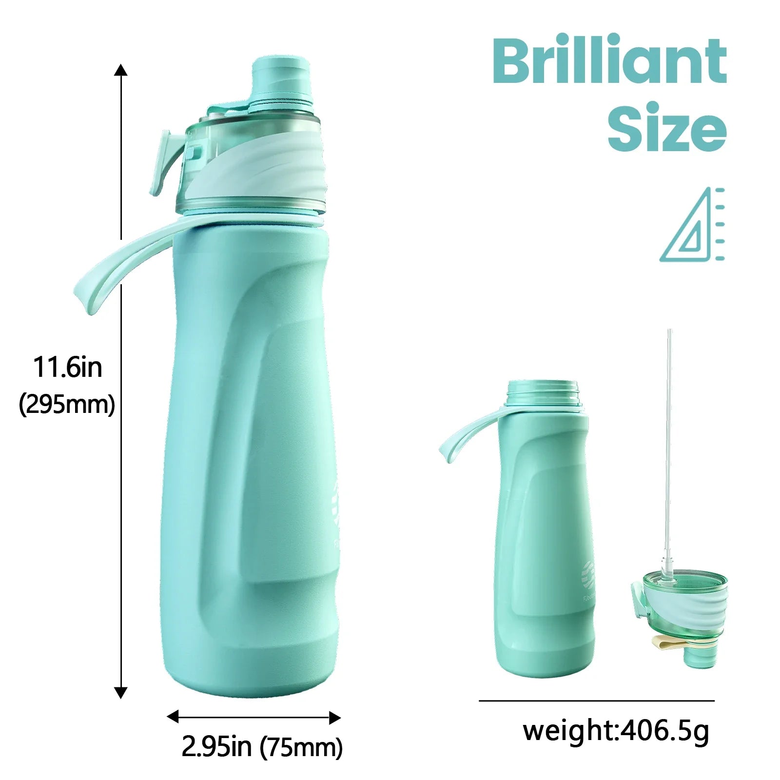 750ML Spray Water Bottle Green - GilloServ