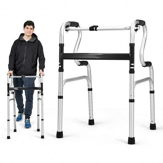 One-Button Folding Aluminum Walking Frame Walker - GilloServ