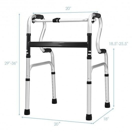 One-Button Folding Aluminum Walking Frame Walker - GilloServ