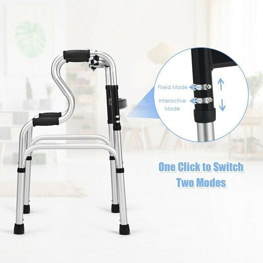 One-Button Folding Aluminum Walking Frame Walker - GilloServ