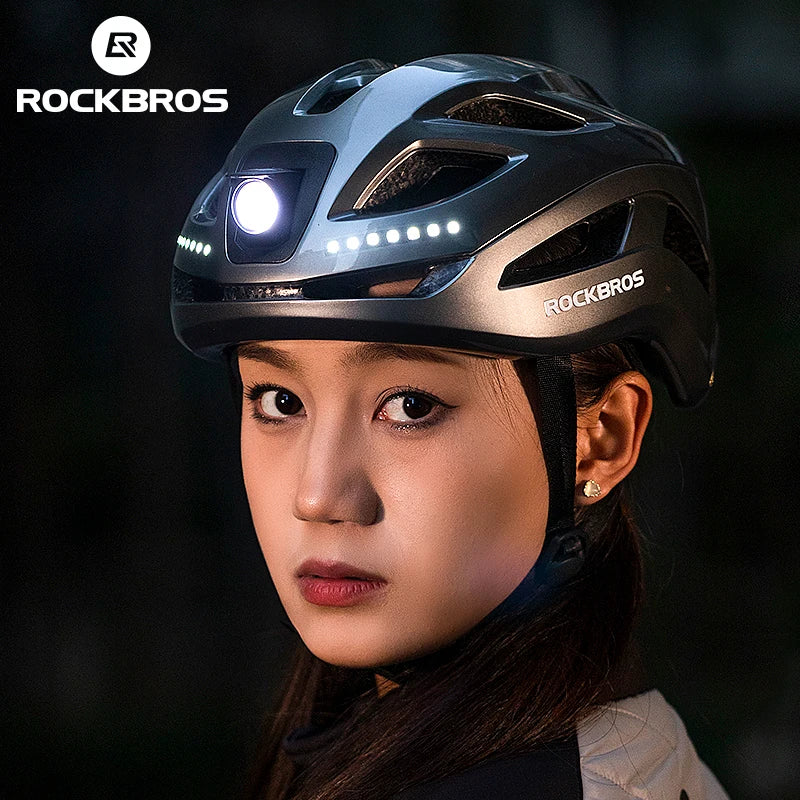 Rechargeable LED Cycling Helmet with Type-C Charging Grey - GilloServ