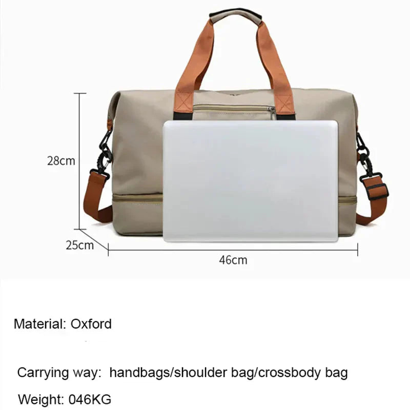 Nylon Travel Gym Duffel Bag Khaki - GilloServ
